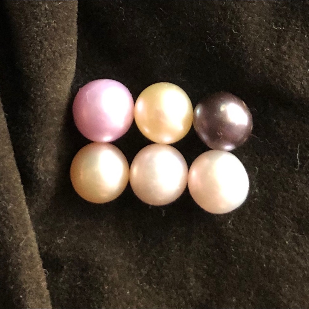 White Champagne Pink Black Pearls 5-7MM